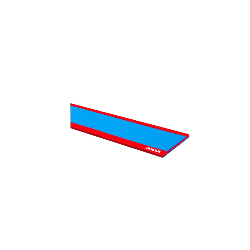 CHEMIN DE GYMNASTIQUE BICOLORE BORDS ROUGES ASSOCIATIF VELCRO EN BOUT